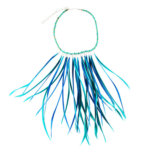 Blue Feather Necklace