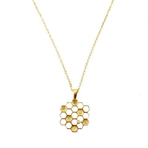 Honeycomb Necklace Gold by Ayaka Nishi