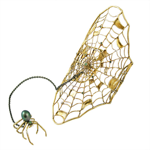 Spider Web Bracelet with Spider Ring