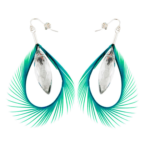 Green Feather Earring
