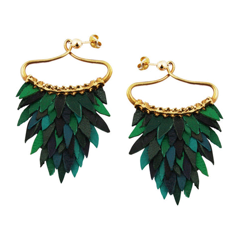 Green Fish Scales Earring