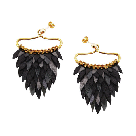 Black Fish Scales Earring