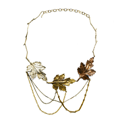 Three Leaves Necklace by Ayaka Nishi