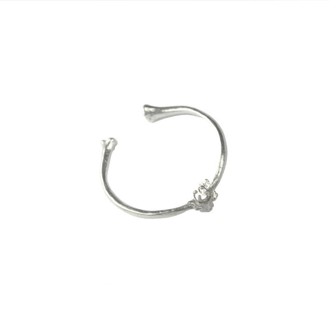 Tiny Bone Ring with Diamond