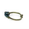 Gold Bone Black Pearl Pinky Ring