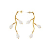 Gold Branch Drop Earring with beads by Ayaka Nishi 