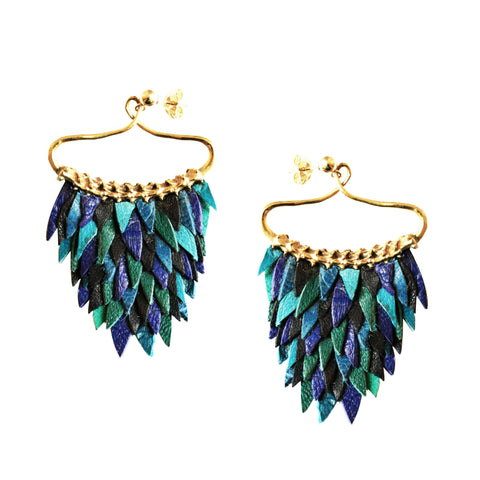 Blue Fish Scale Earring by Ayaka Nishi