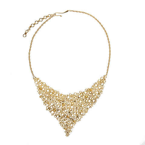 Gold Big Cell Necklace by Ayaka Nishi