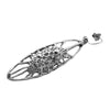 Silver Long Cell Earring, Side view Ayaka Nishi