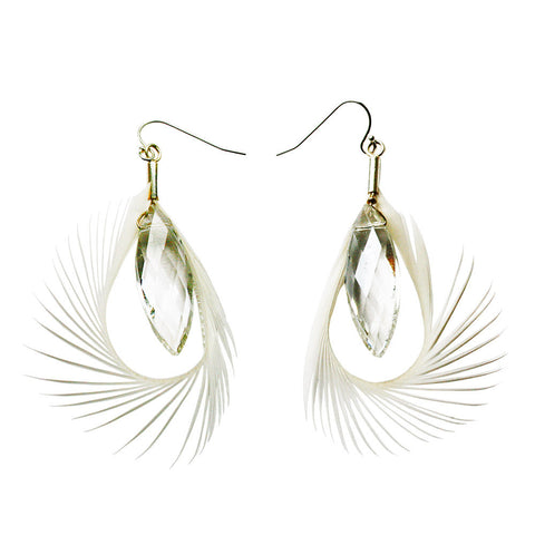 White Feather Earring