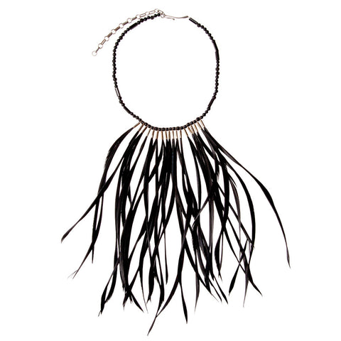 Black Feather Necklace by Ayaka Nishi
