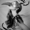 Black Feather Necklace by Ayaka Nishi on model
