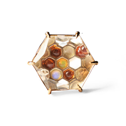 Honeycomb Hexagon Ring by Ayaka Nishi