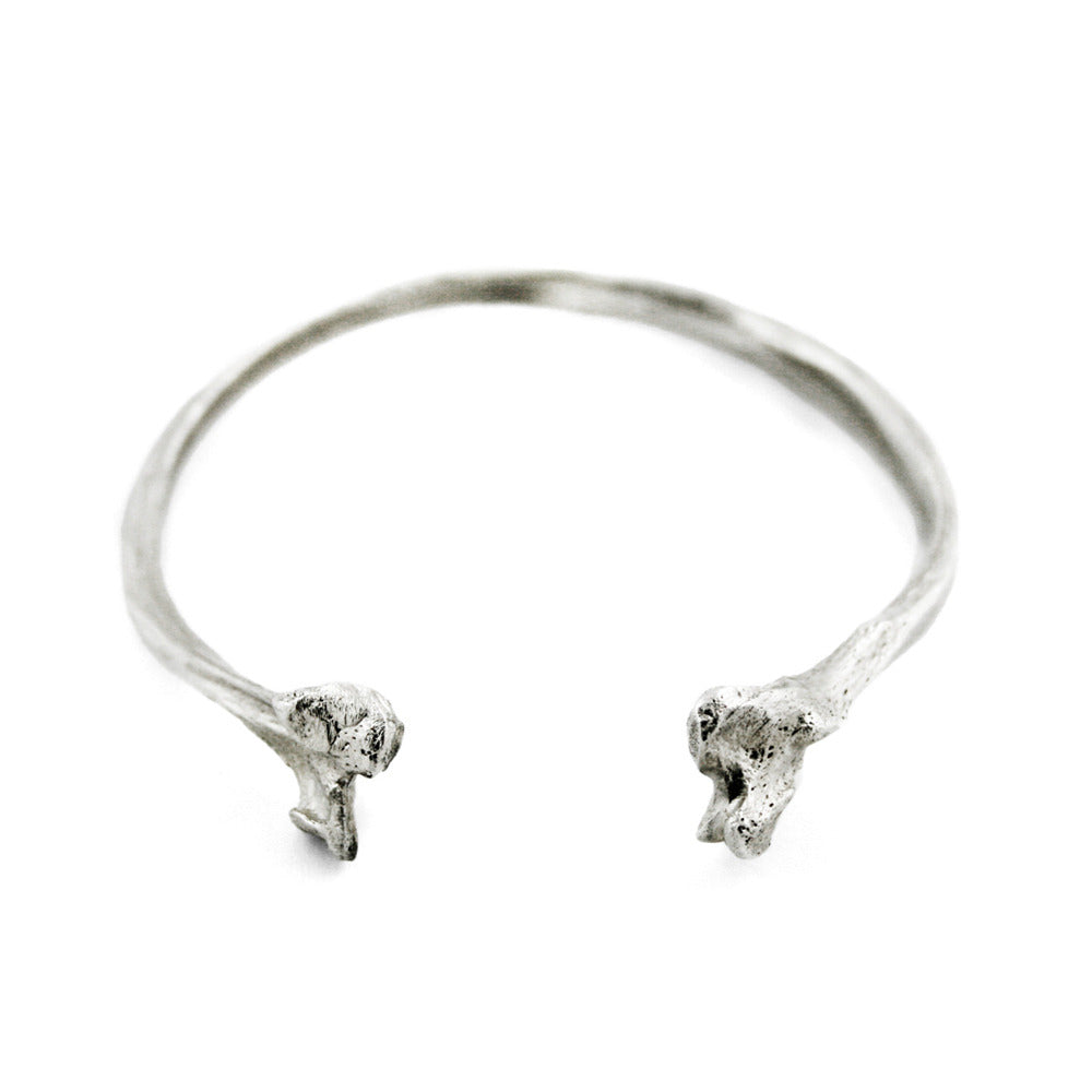 Silver bone bracelet discount