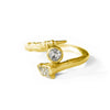 18K Gold Tapered Bone Ring with Diamond