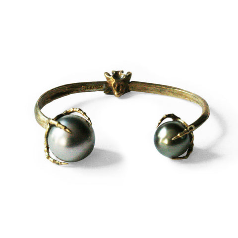 Double Pearl Bone Bracelet