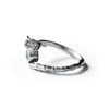 14K Gold Tapered Bone Ring with Diamond