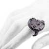Antique Silver Back Ammonite Ring by Ayaka Nishi on model