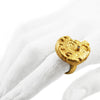 Gold Back Ammonite Ring by Ayaka Nishi on model