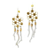 Gold Honeycomb Earring with Coral By Ayaka Nishi