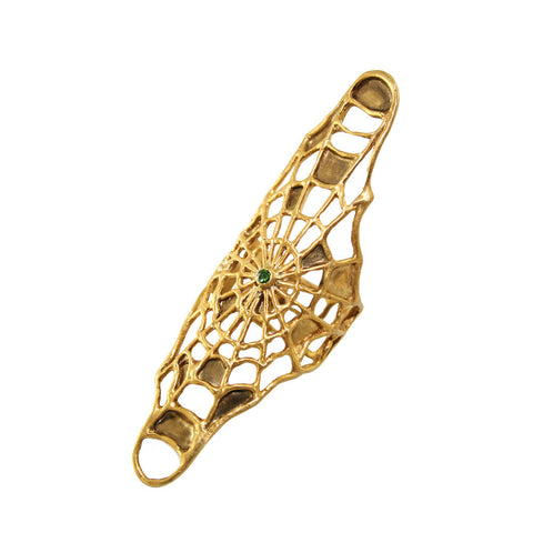Filled Long Spider Web Ring Gold By Ayaka Nishi