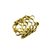 Long Honeycomb Ring Gold by Ayaka Nishi