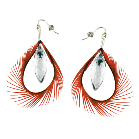 Red Feather Earring