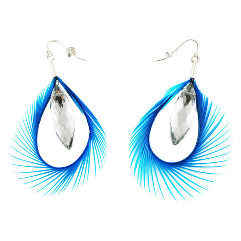 Blue Feather Earring
