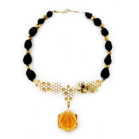 Kiriko Glass Honeycomb Necklace