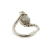 Tapered Bone Ring with Lanradorite in Silver