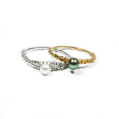 Grain Thin Pearl Ring