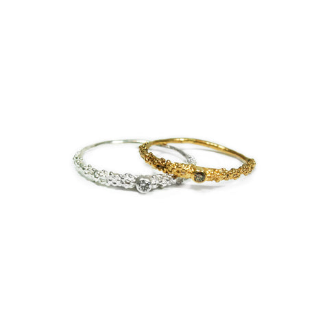 Thin Grain Ring with 3mm Diamonds
