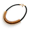 Spine Leather Necklace Gold by Ayaka Nishi