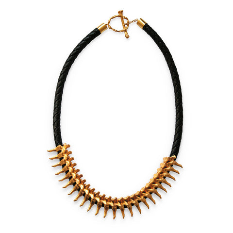 Spine Leather Necklace
