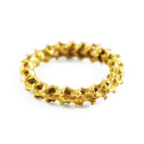 18K Yellow Gold Linked Spine Ring by Ayaka Nishi