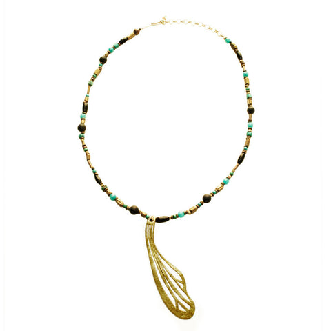 Insect Wing  Beads Necklace Gold by Ayaka Nishi