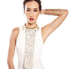 White Long Fish Scale Necklace by Ayaka Nishi