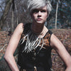 White Feather Necklace by Ayaka Nishi on model