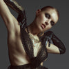 Honeycomb and Coral Necklace by Ayaka Nishi on model