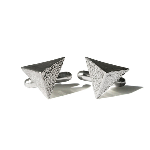 Melange Pyramid Cuff Links Silver by Ayaka Nishi